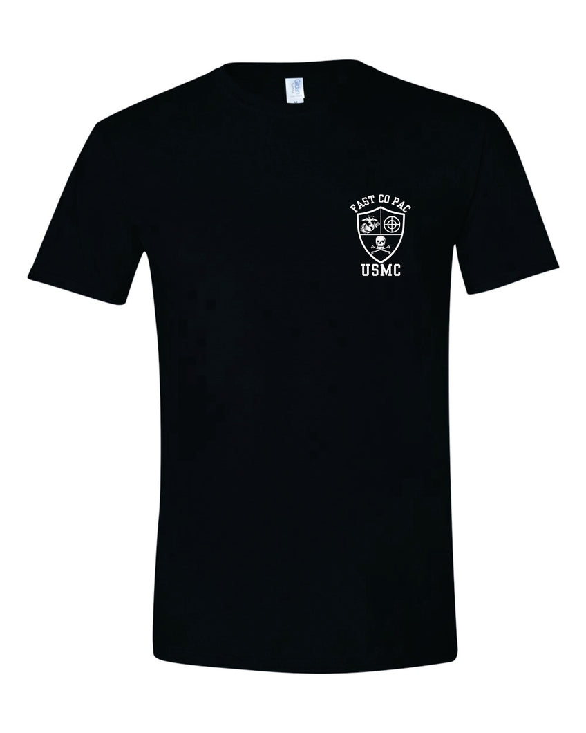 BLACK SHORT SLEEVE T SHIRT-FASTPAC SHIELD