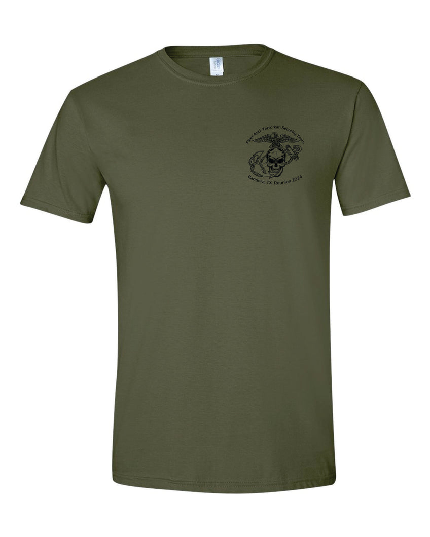 MILITARY GREEN SHORT SLEEVE T SHIRT - BANDERA, TX