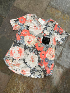 Floral Top with Sequin Pocket